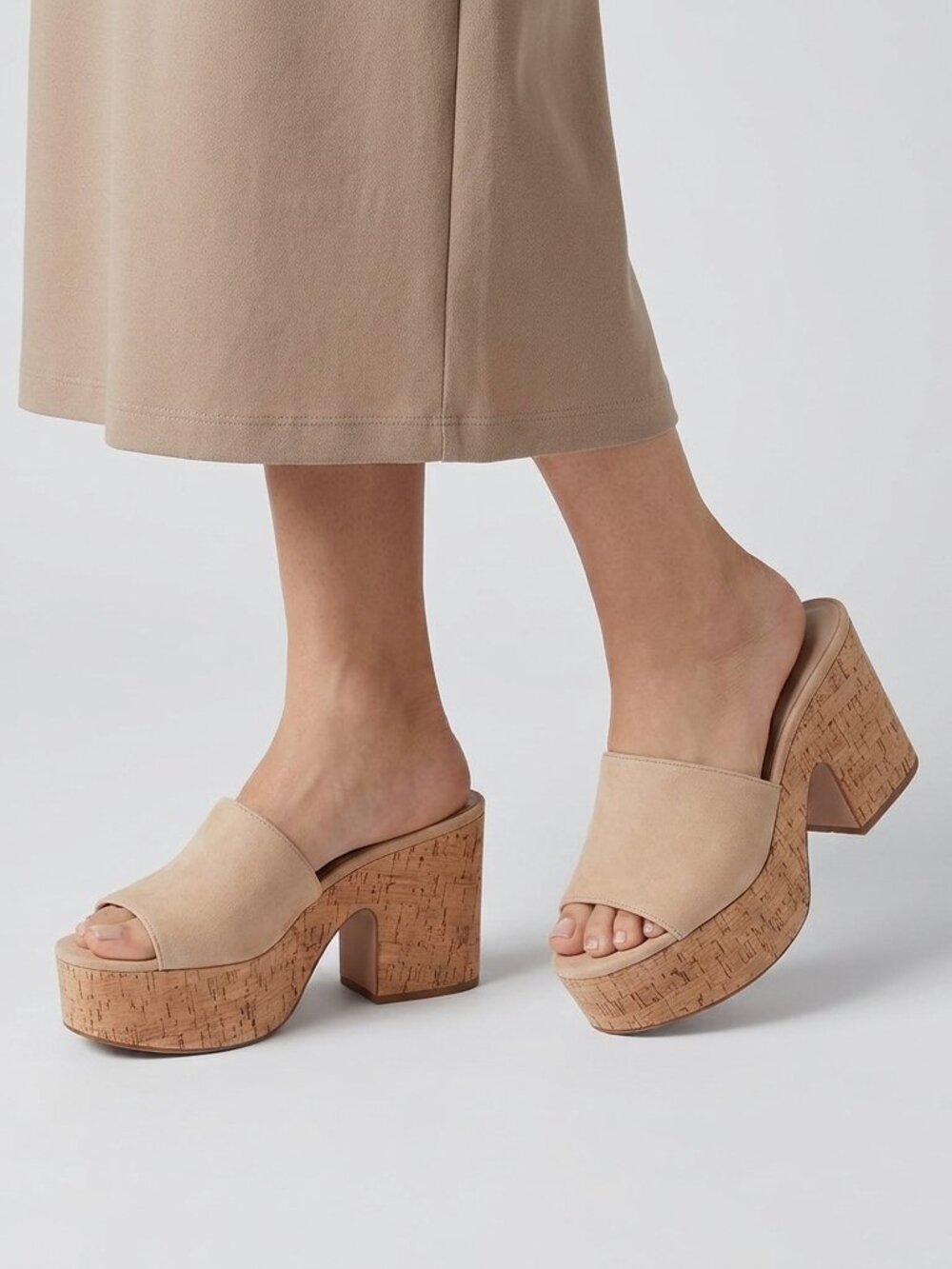 Kate Spade New York Women's Beige Ibiza High Heel Platform Sandals Size 7 B